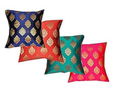 Set of 4 Silk Cushion Covers 16x16 Inches, Sofa Cushion Cover, Diwali Gift, Decorative Throw Pillow, Decorative Cushion,